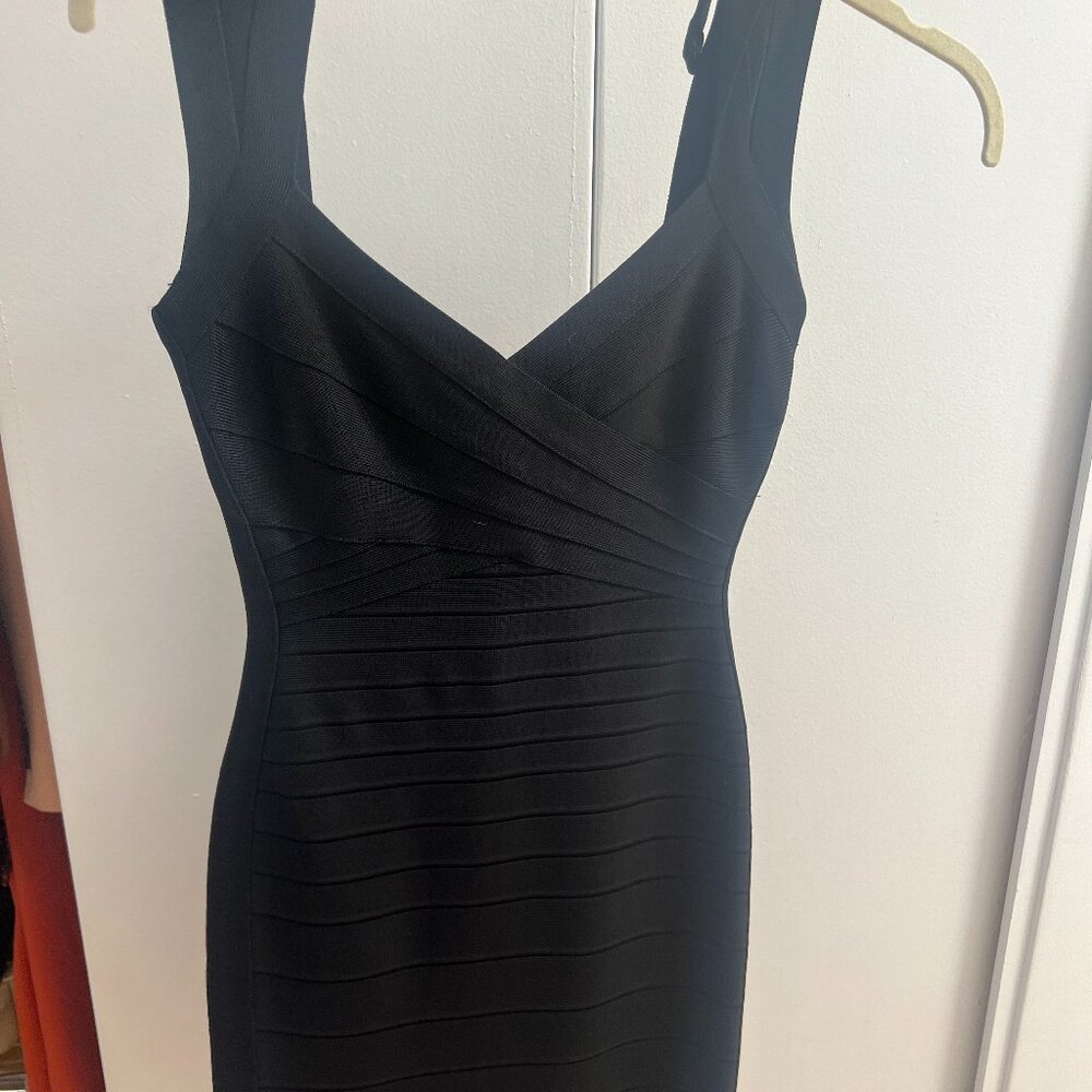 Herve Leger Short Black Bandage Dress Size X-Small